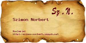 Szimon Norbert névjegykártya